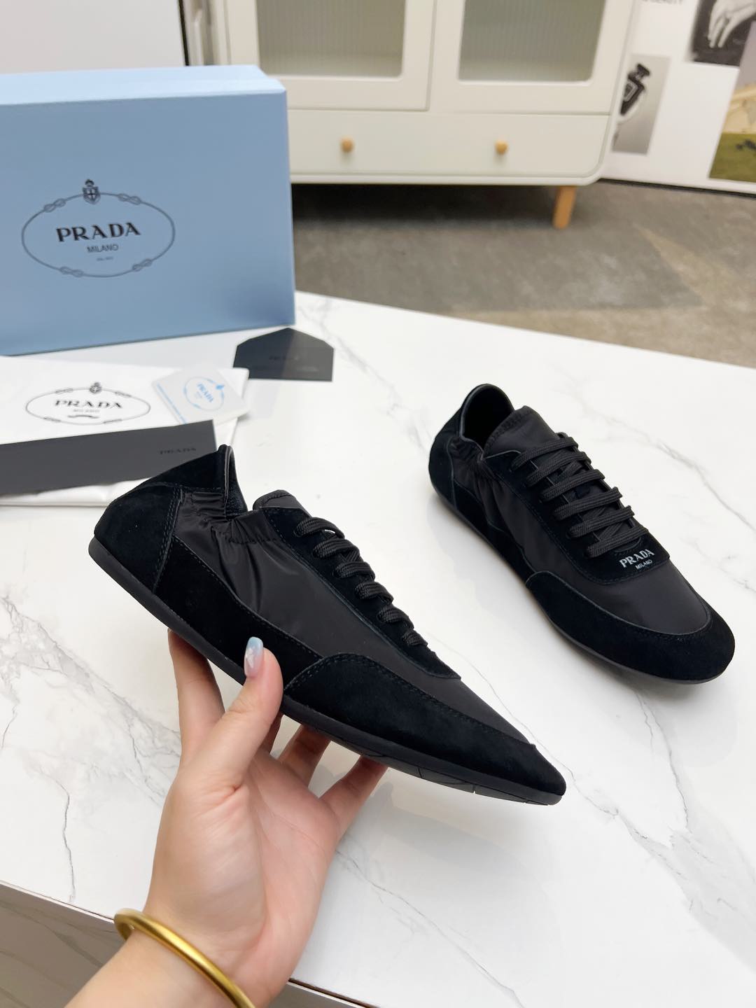 COLLAPSE SNEAKERS IN BLACK SUEDE AND NYLON、mysite、Cacoeks