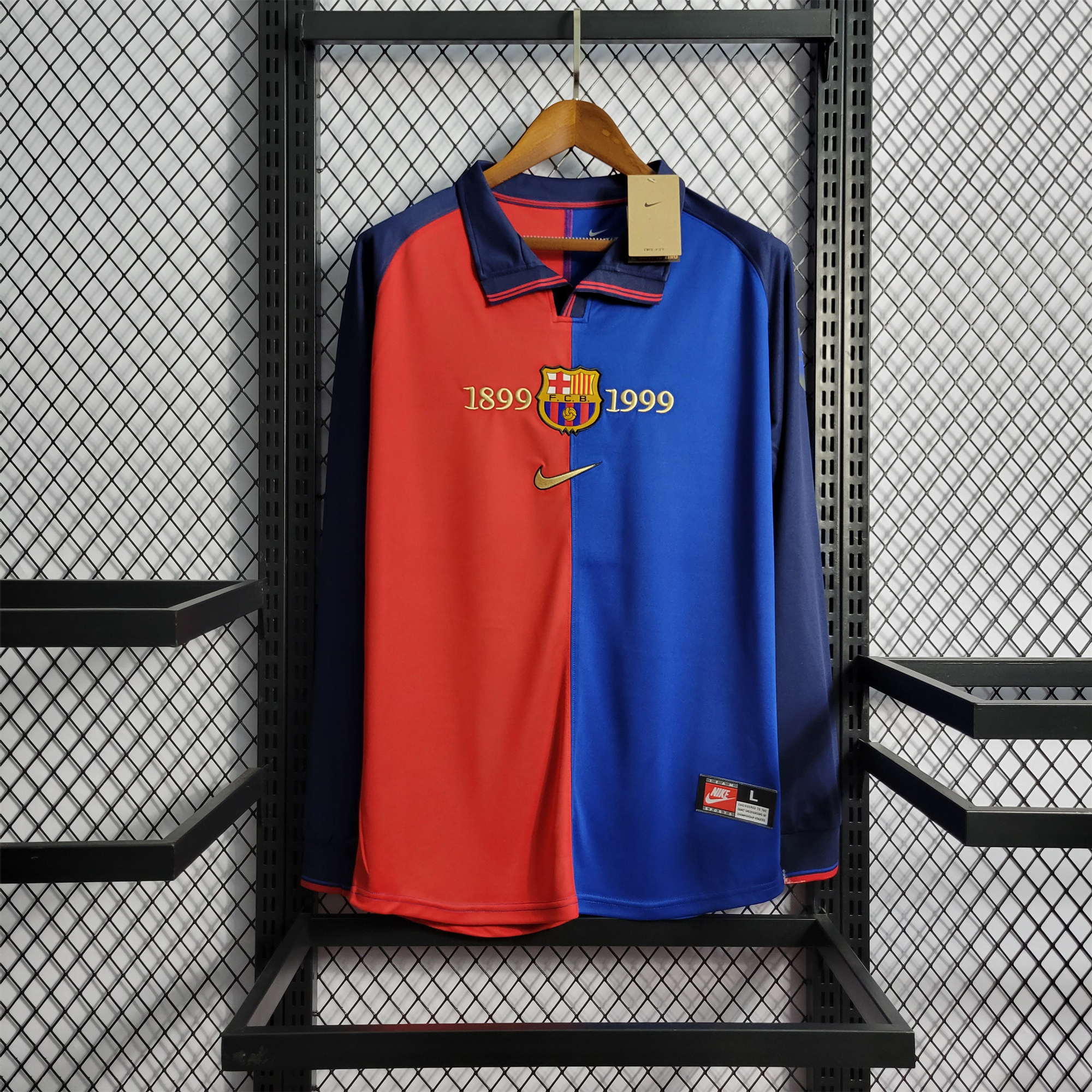 ManixJersey.com | Retro Barcelona Centenary Edition Long Sleeve Jersey -Customize Name, Number and Patch | Worldwide Shipping