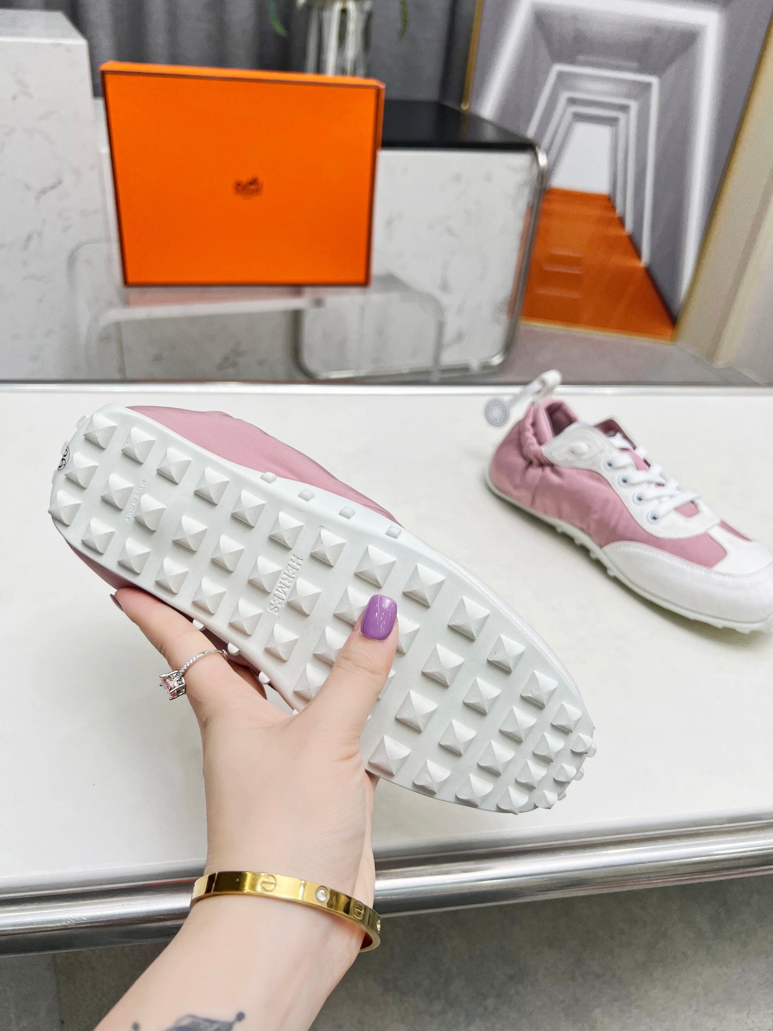 SKATEBOARD SHOES LIGHT PINK MIX WHITE SUEDE、mysite、Cacoeks