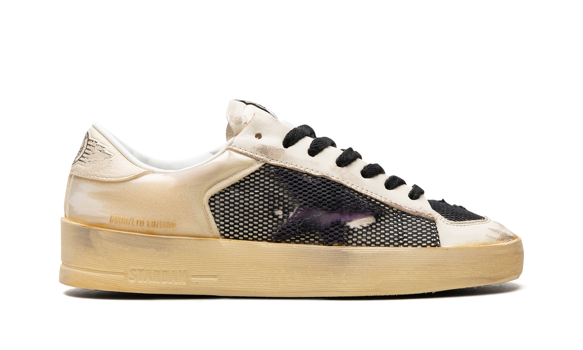 STARDAN NAPPA NET AND FOAM UPPER LEATHER STAR NAPPA TOE AND TONGUE "ECRU PURPLE BLACK"、mysite、Cacoeks
