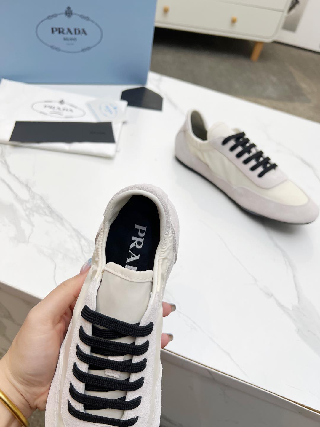 COLLAPSE SNEAKERS IN BEIGE SUEDE AND NYLON、mysite、Cacoeks