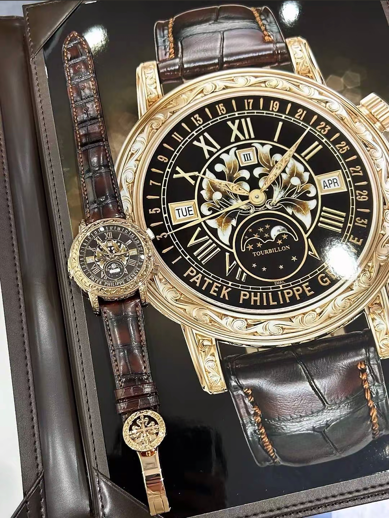 Patek Philippe Ref. 6002R-001 Super Clone Watch – Sky Moon Tourbillon Rose Gold Fake Replica