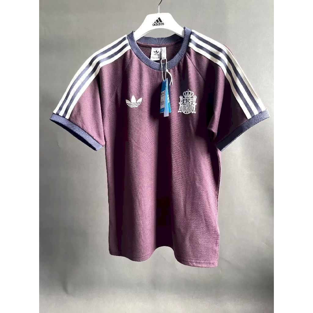 ManixJersey.com | Spain 2024-25 Vintage Trefoil Purple Men's T-Shirt -Customize Name, Number and Patch | Worldwide Shipping