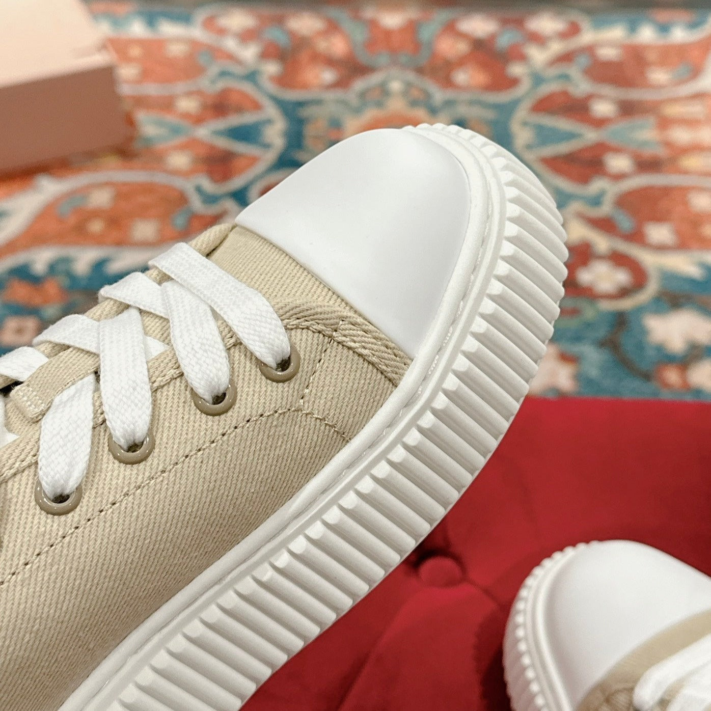 Sneakers Mules Bright Cream Color Canvas、mysite、Cacoeks