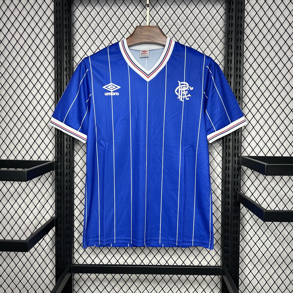 Higojerseys-Retro Glasgow Rangers 1982-83 Home Stadium Jersey