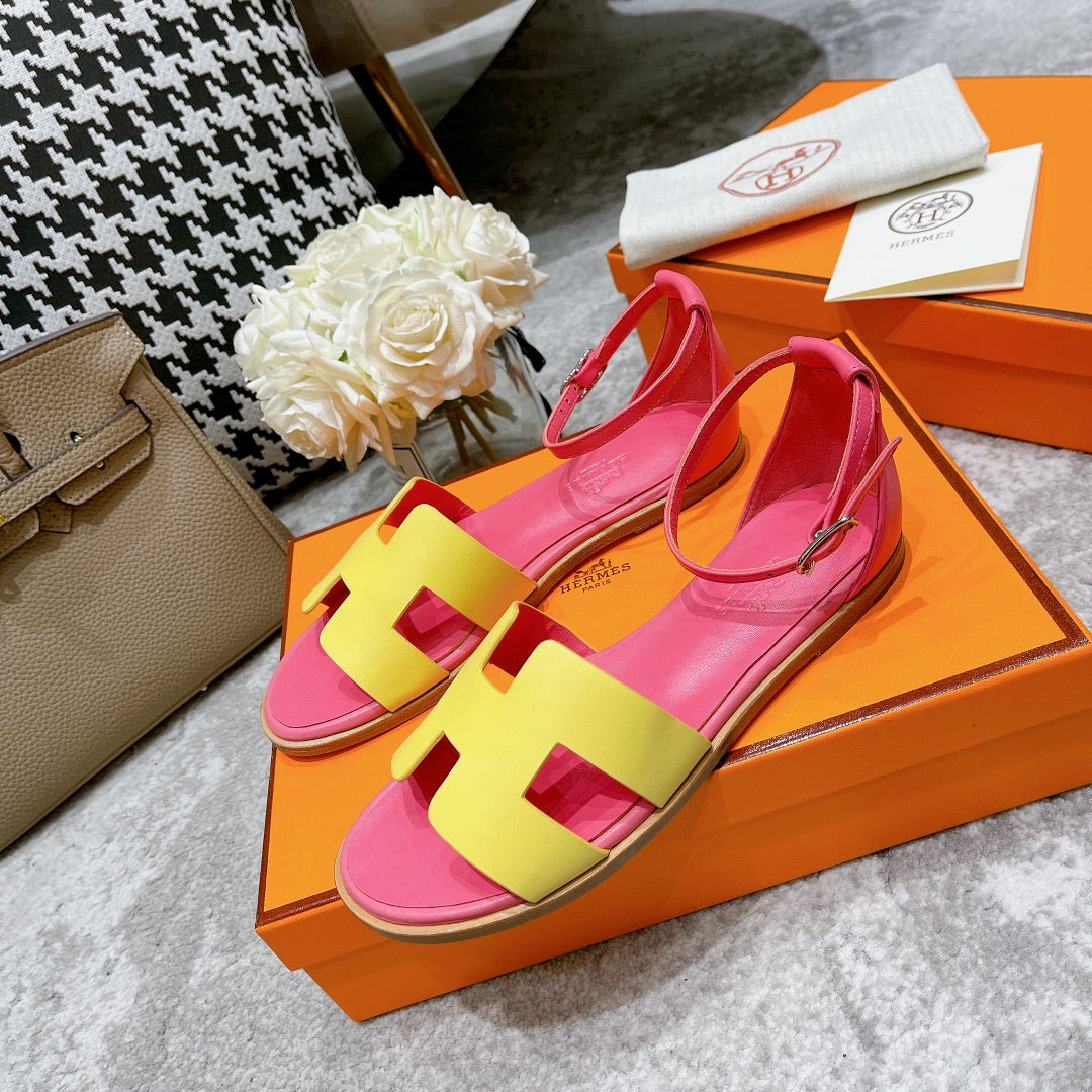 SANTORINI SANDAL PINK MIX LEMON CALFSKIN、mysite、Cacoeks