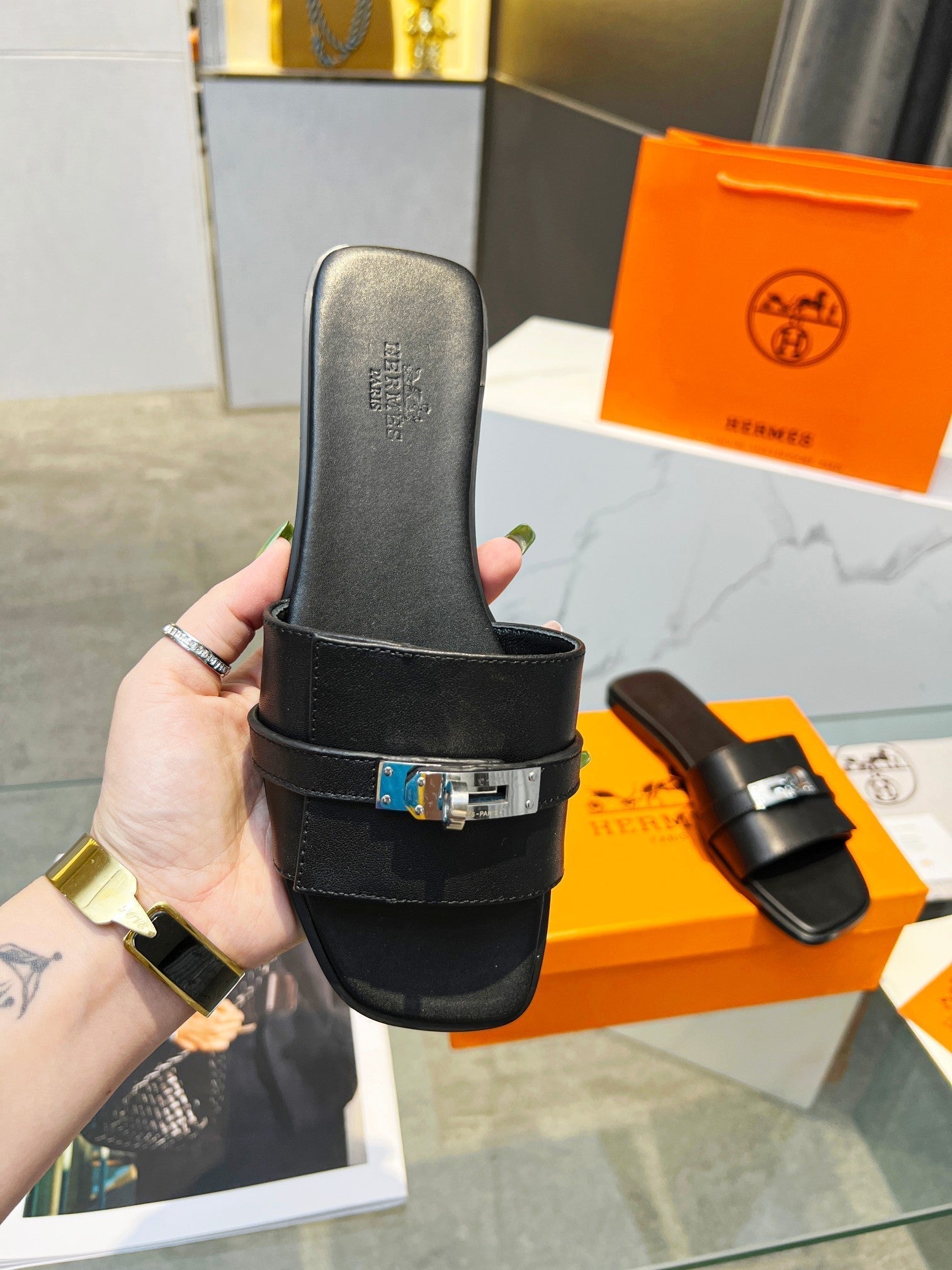 Giulia Sandal Black Calfskin、mysite、Cacoeks