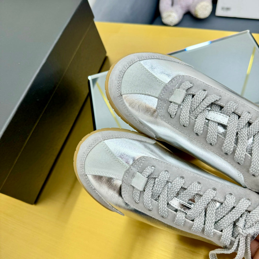 CC SNEAKER IN SILVER GRAY CALFSKIN AND SUEDE、mysite、Cacoeks