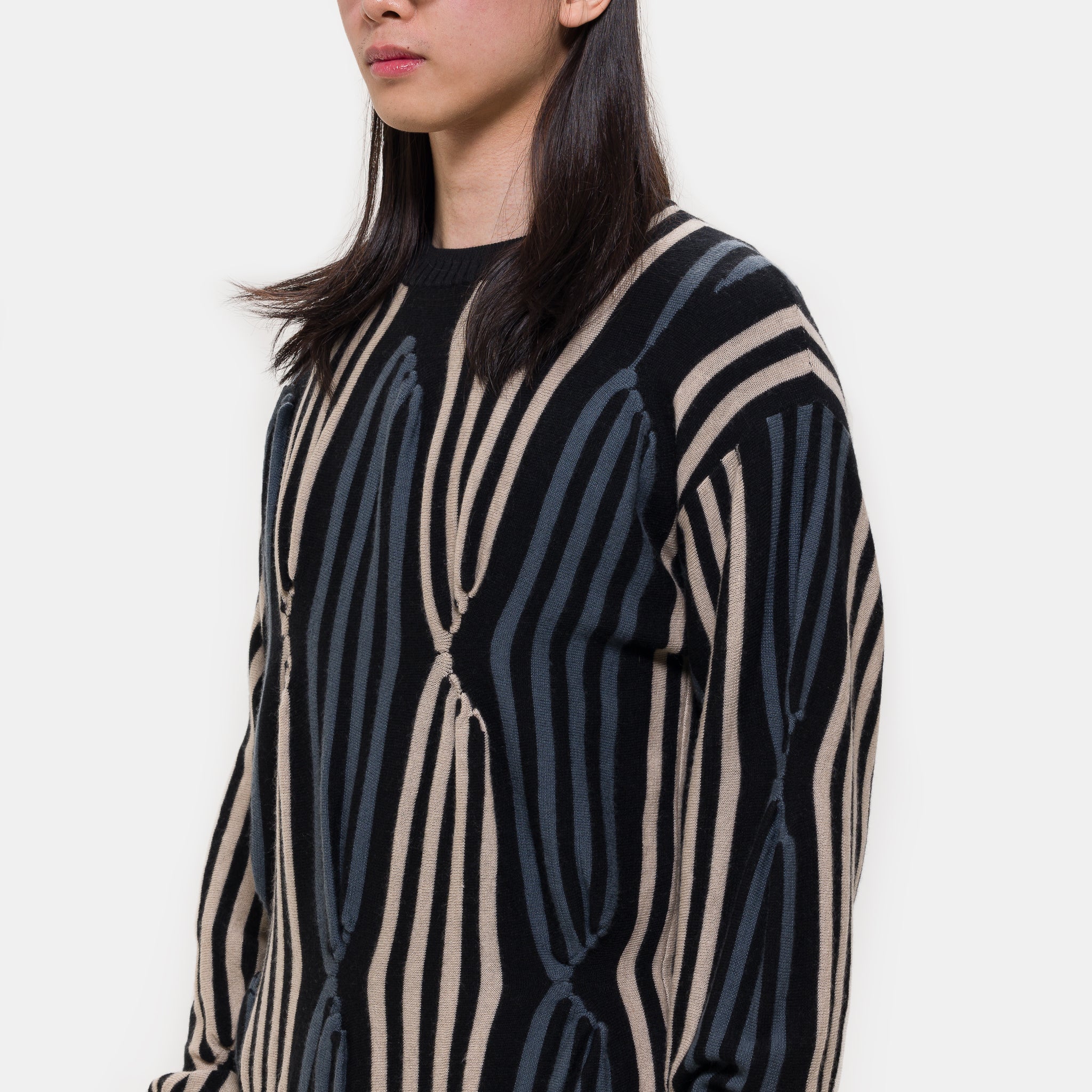 Solix Jumper in Black/Beige/Green Grey