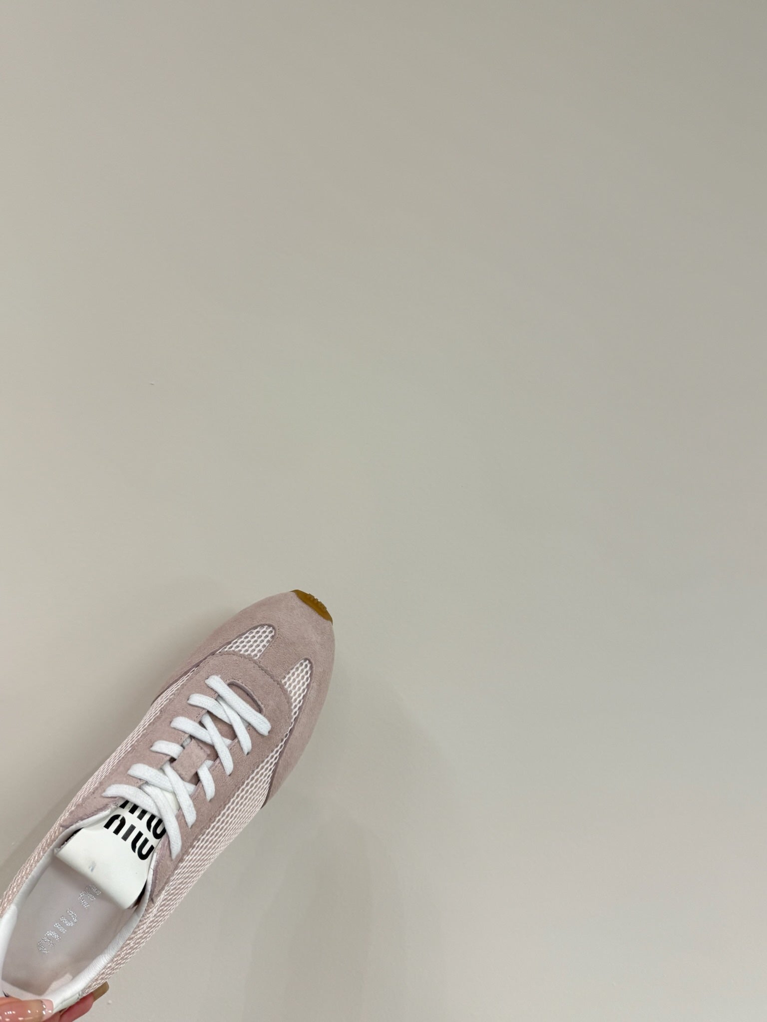 RETRO SNEAKERS IN PASTEL PINK MESH AND SUEDE、mysite、Cacoeks