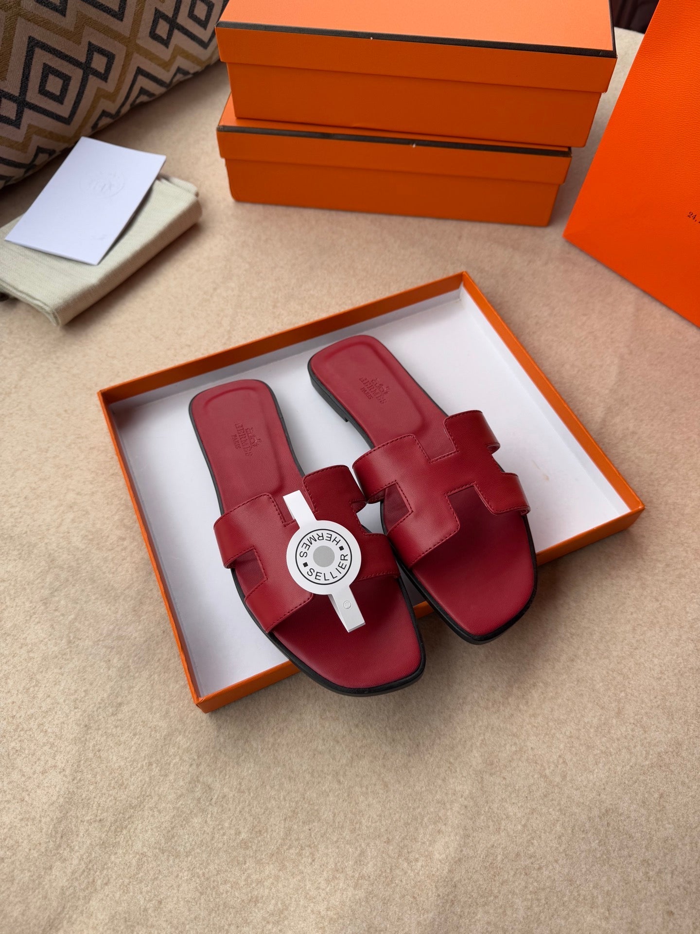 0RAN SANDALS IN JAM RED CALFSKIN、mysite、Cacoeks