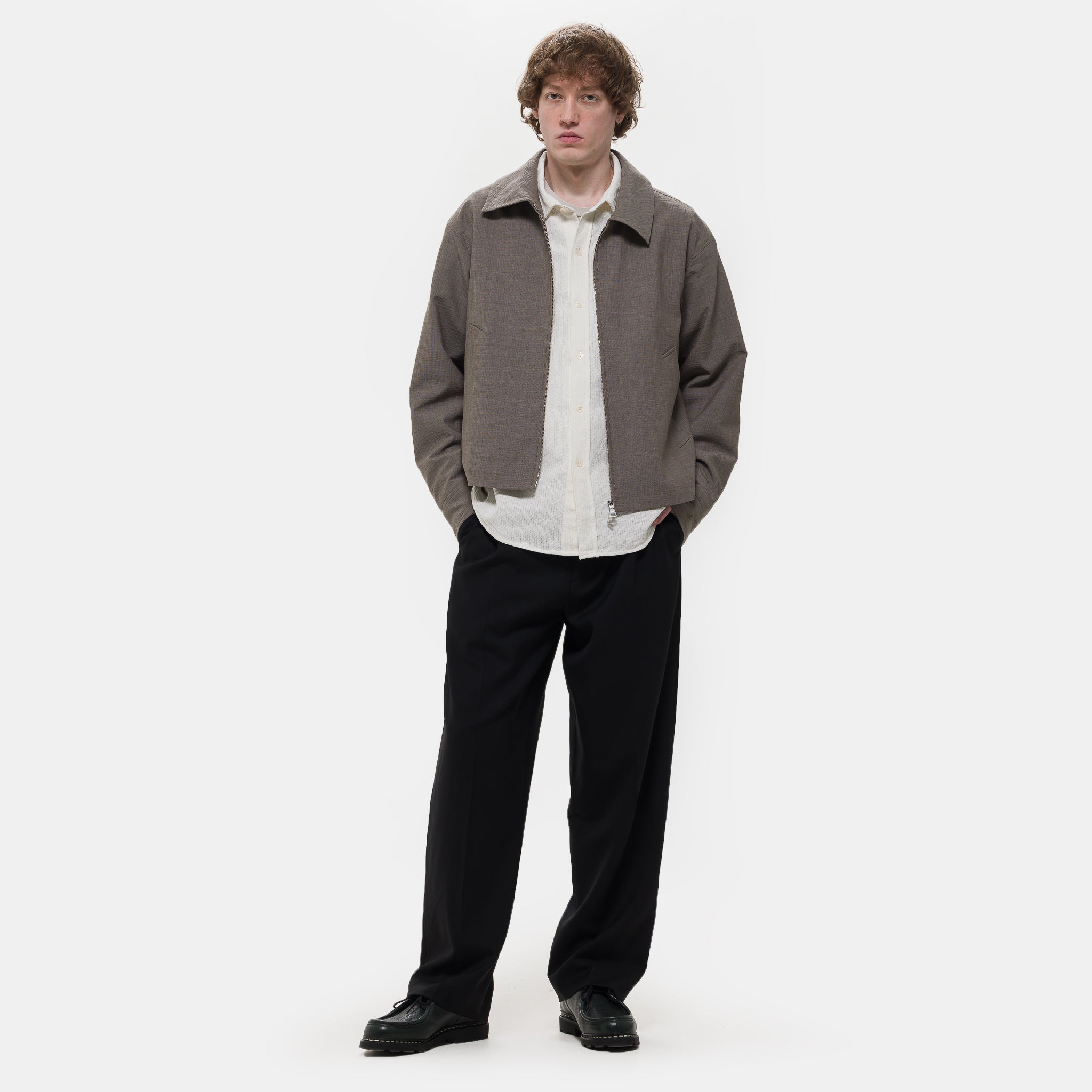 Service Trouser in Black Tropical Wool