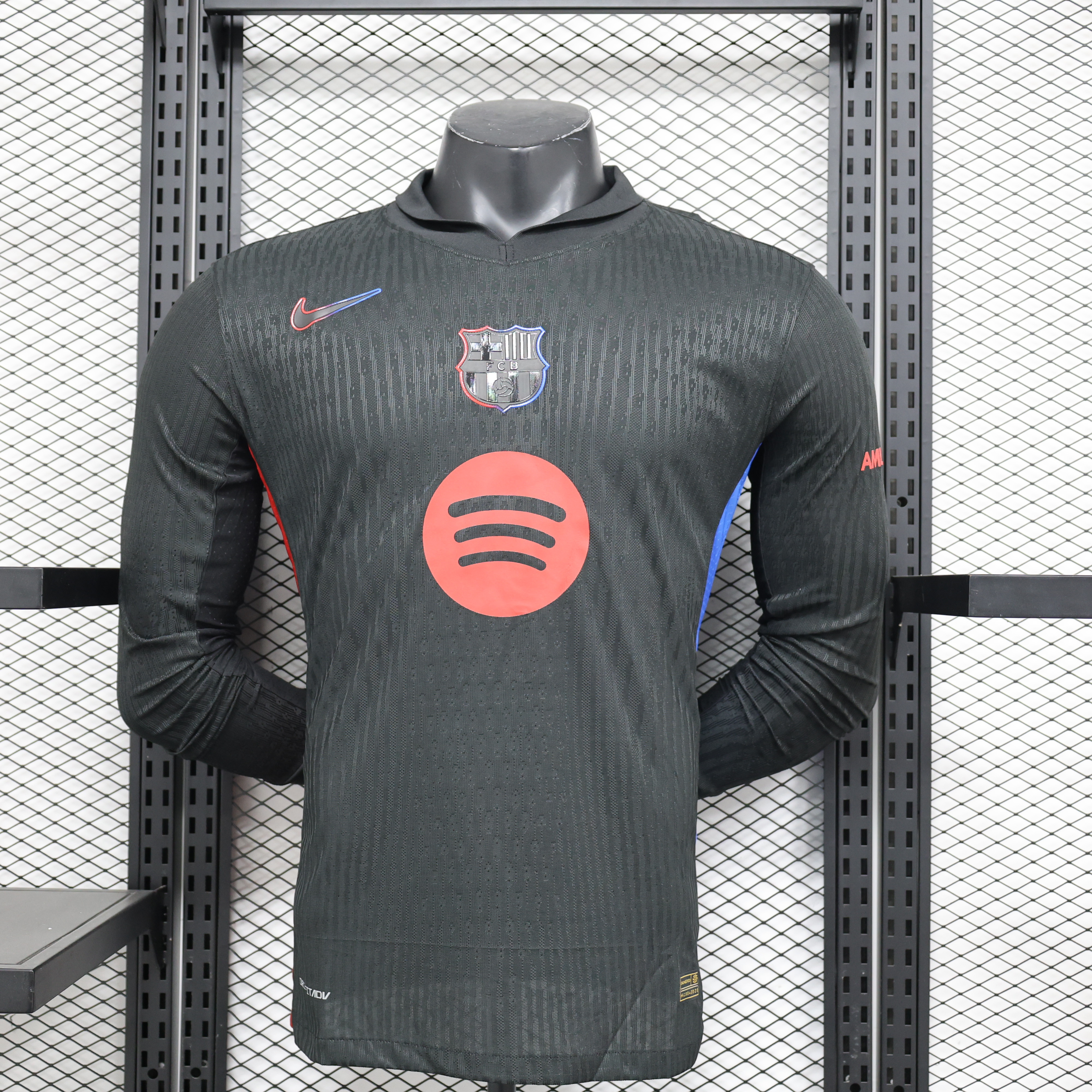 JerseysGala.com | Barcelona 24-25 Away Long Sleeve Jersey with Big Logo - Player Version -Customize Name, Number and Patch | Worldwide Shipping
