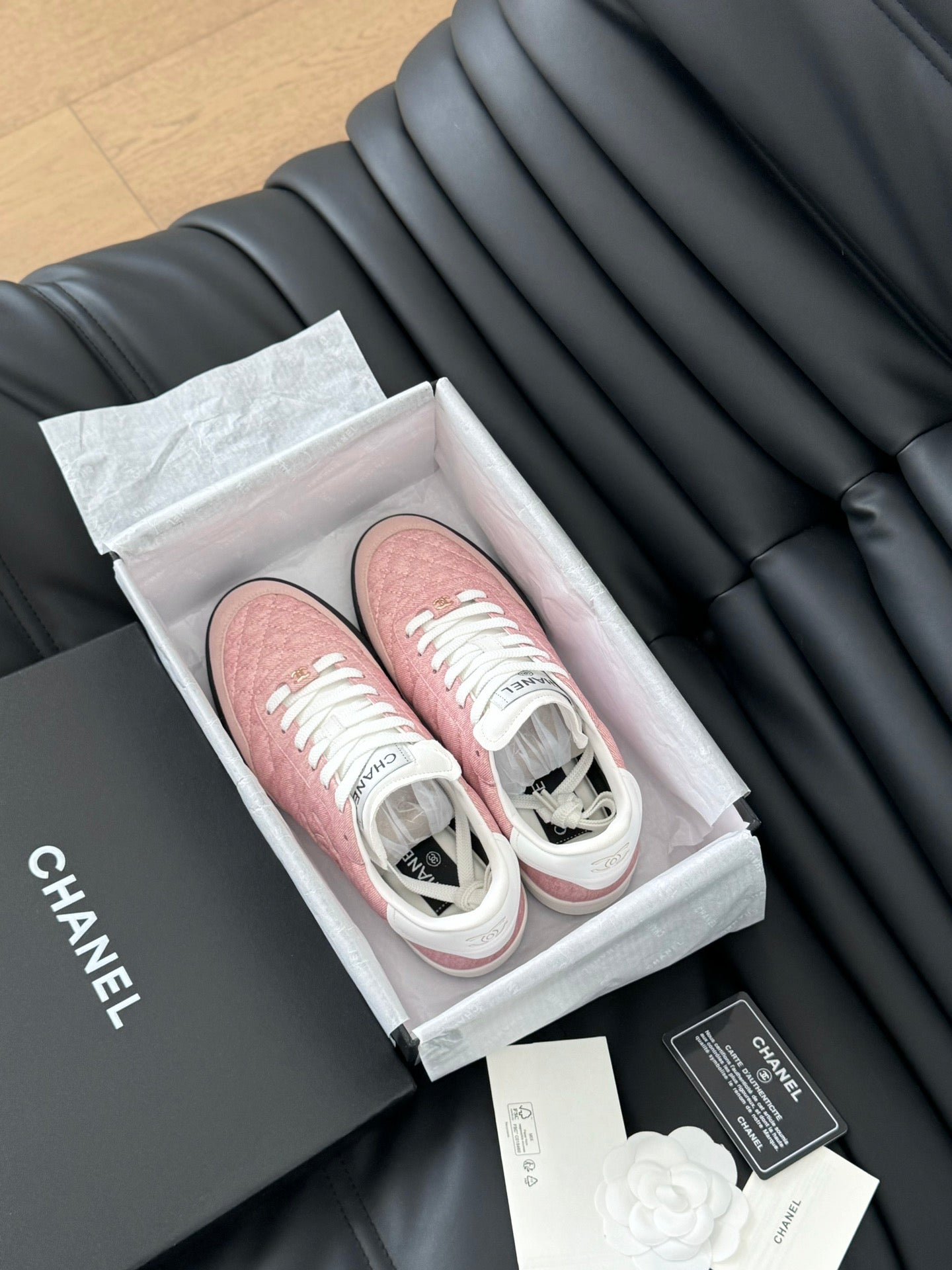 CC SNEAKER IN LIGHT PINK MIX WHITE EMBROIDERED LAMBSKIN、mysite、Cacoeks