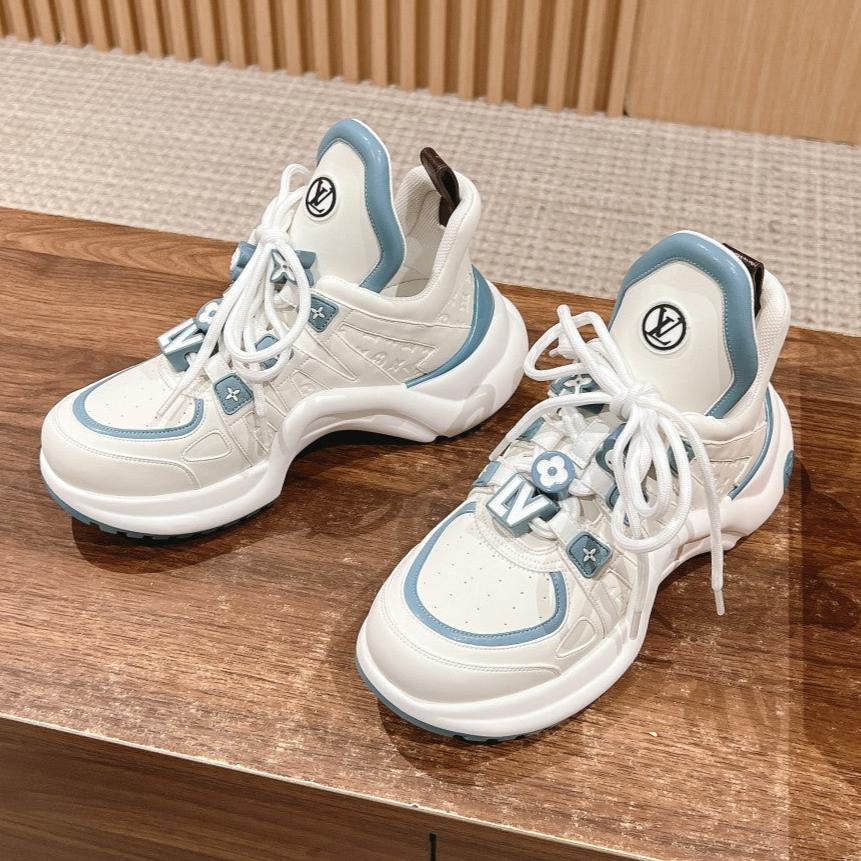 LV ARCHLIGHT SNEAKER IN WHITE MIX SKY BLUE EMBOSSED CALFSKIN、mysite、Cacoeks