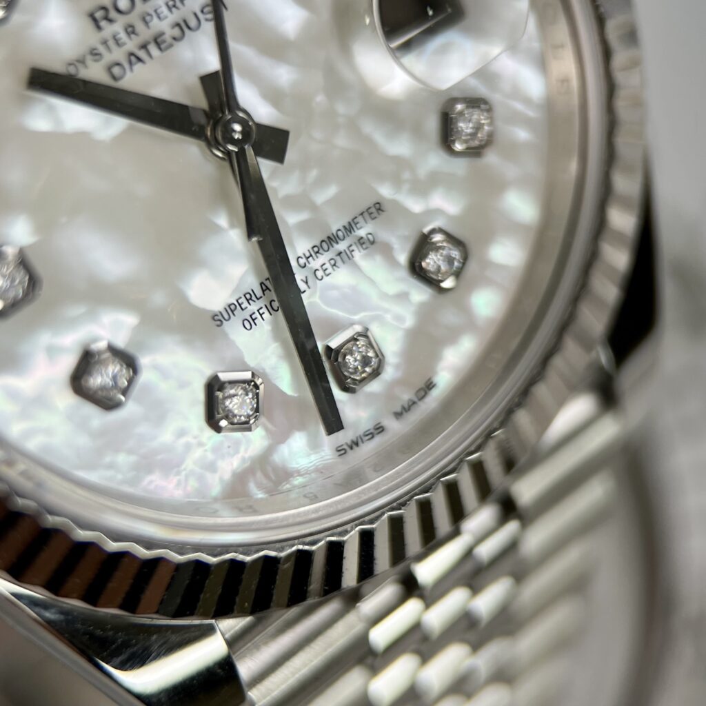Đồng Hồ Rolex Nam Rep 11 Độ Mặt Xà Cừ Cọc Moissanite DateJust 41mm (1)