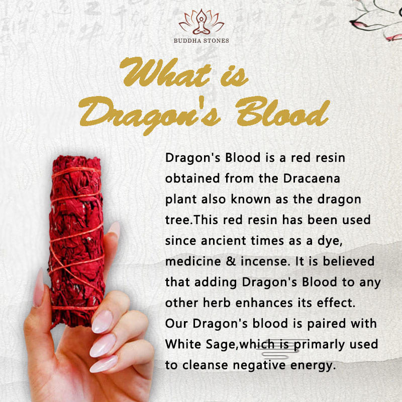 ZTCCUP Dragon's Blood Sage Smudge Stick for Home Negative Energy Cleansing Incense Healing Meditation Rituals Incense BS 1