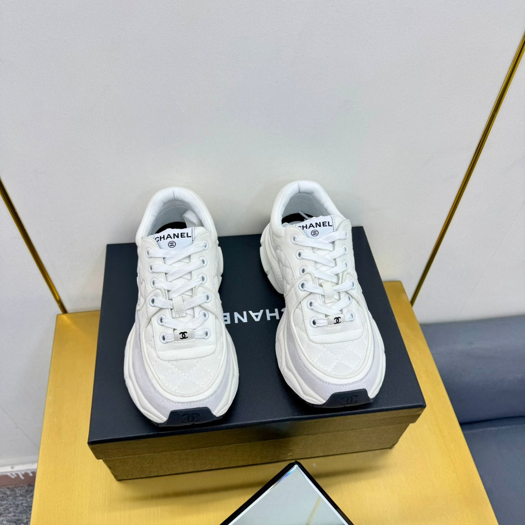 DAD SNEAKER IN WHITE LAMBSKIN AND SUEDE、mysite、Cacoeks