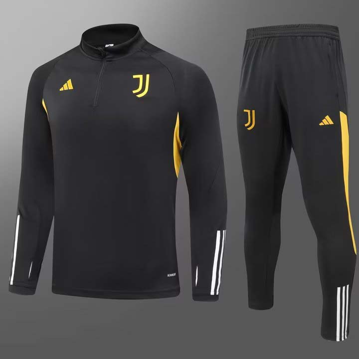 2023/2024 Juventus Half-Pull Training Suit Black Football Shirt 1:1 Thai Quality Set:football jersey mysite: unitedjerseyfootball 邓江浪:football