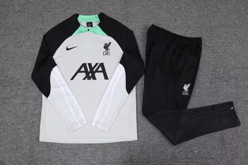 2023/2024 Liverpool Half-Pull Training Suit Gray-white Jersey 1:1 Thai Quality Set:football jersey mysite: unitedjerseyfootball 邓江浪:football