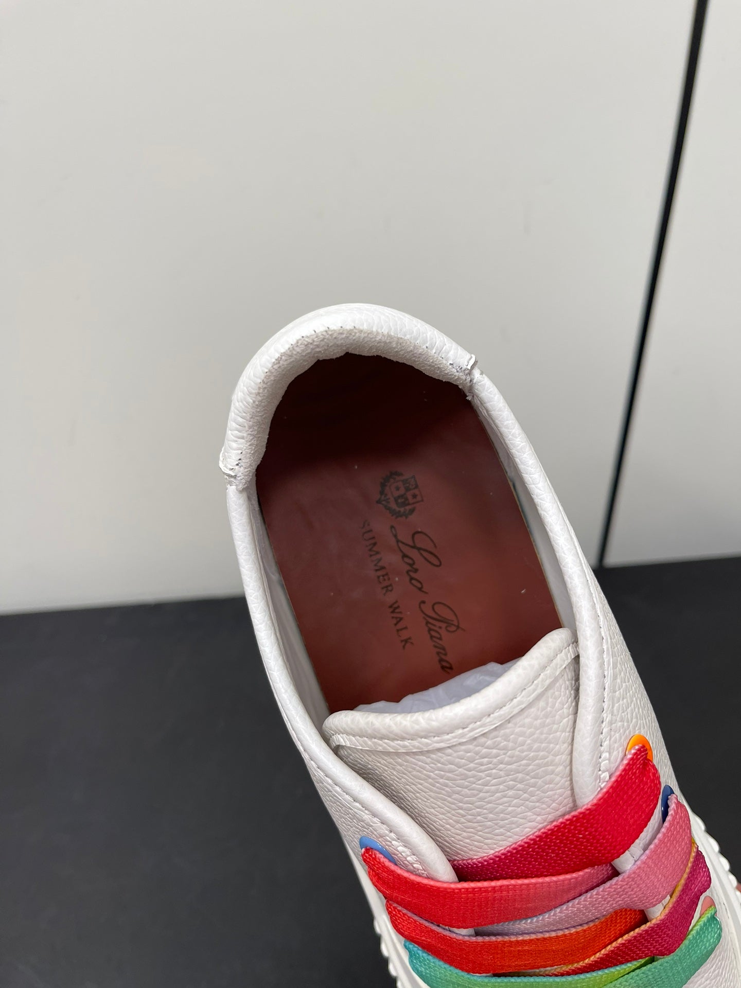 LP CLASSIC BISCUIT SNEAKERS WHITE WITH MULTI-COLOR LACES CALFSKIN、mysite、Cacoeks