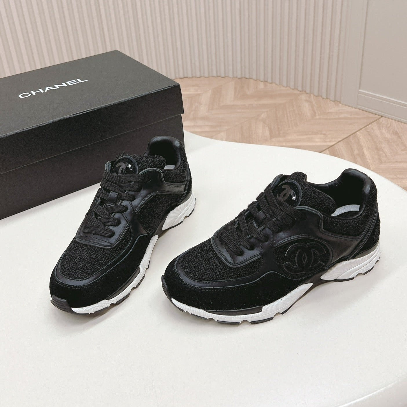 TRAINERS IN BLACK SUEDE AND CALFSKIN、mysite、Cacoeks