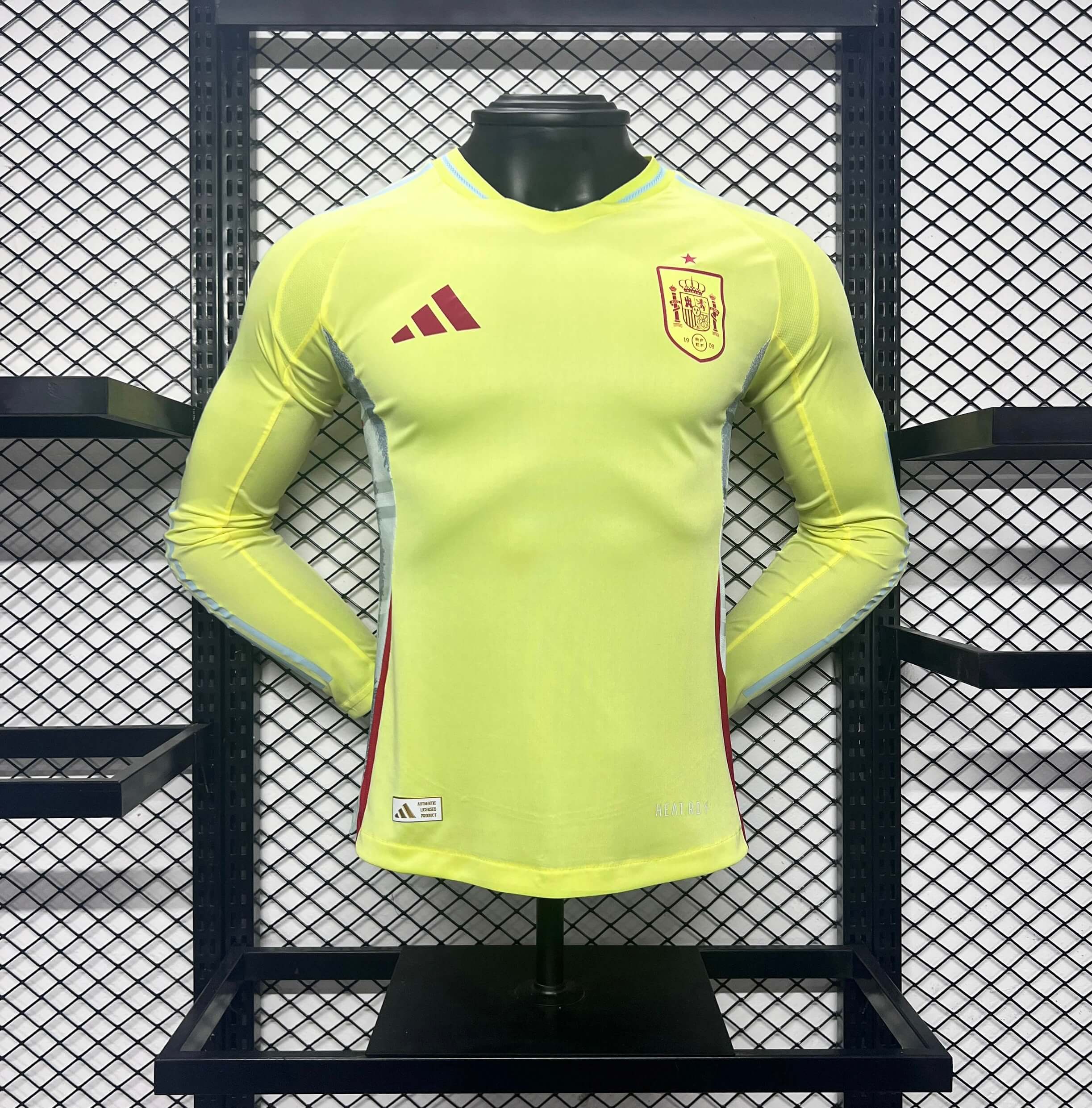 JerseysGala.com | Spain 2024 Away Long Sleeve Jersey - Player Version -Customize Name, Number and Patch | Worldwide Shipping