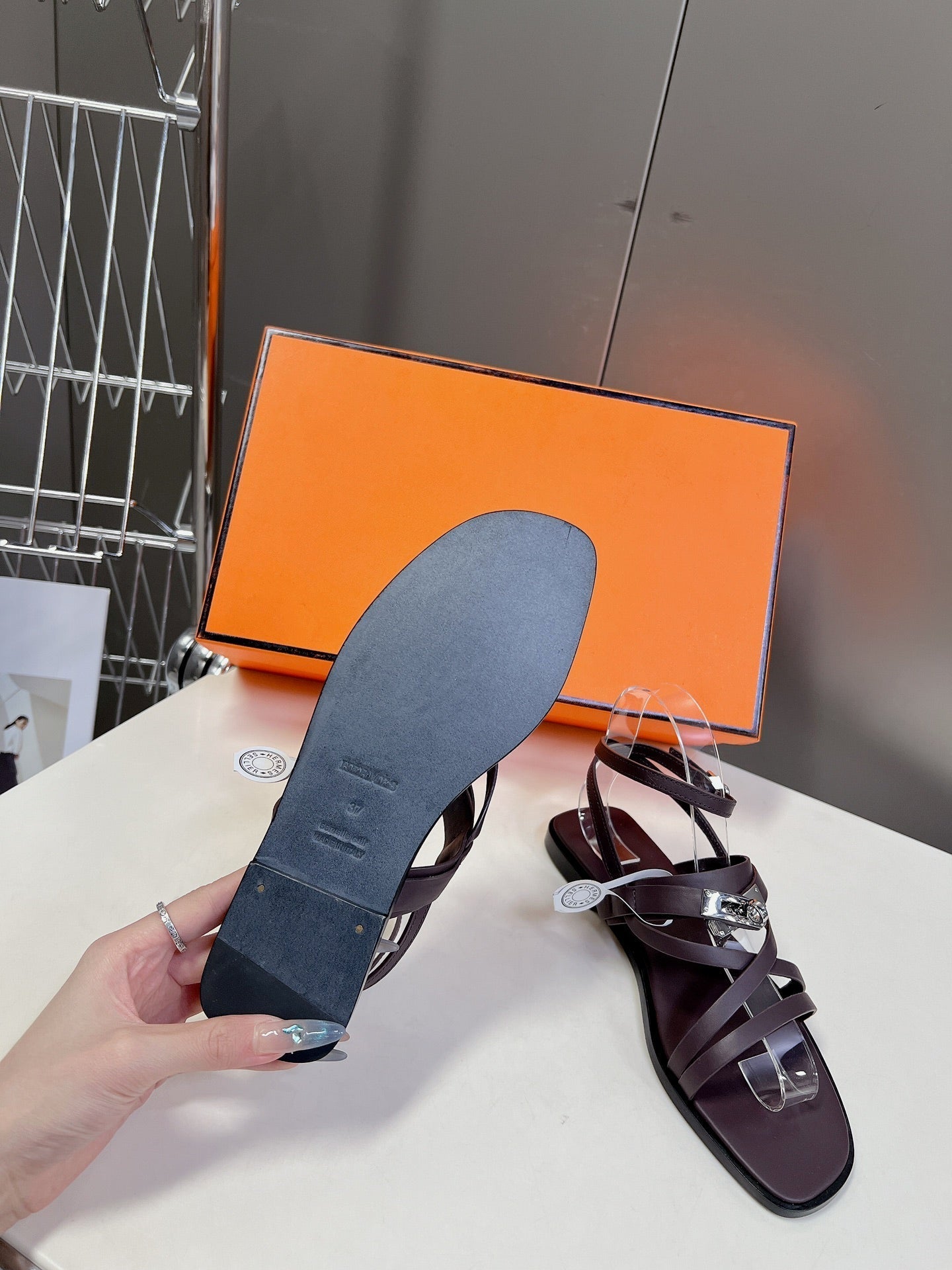 JUNE SANDAL CHOCOLATE CALFSKIN、mysite、Cacoeks