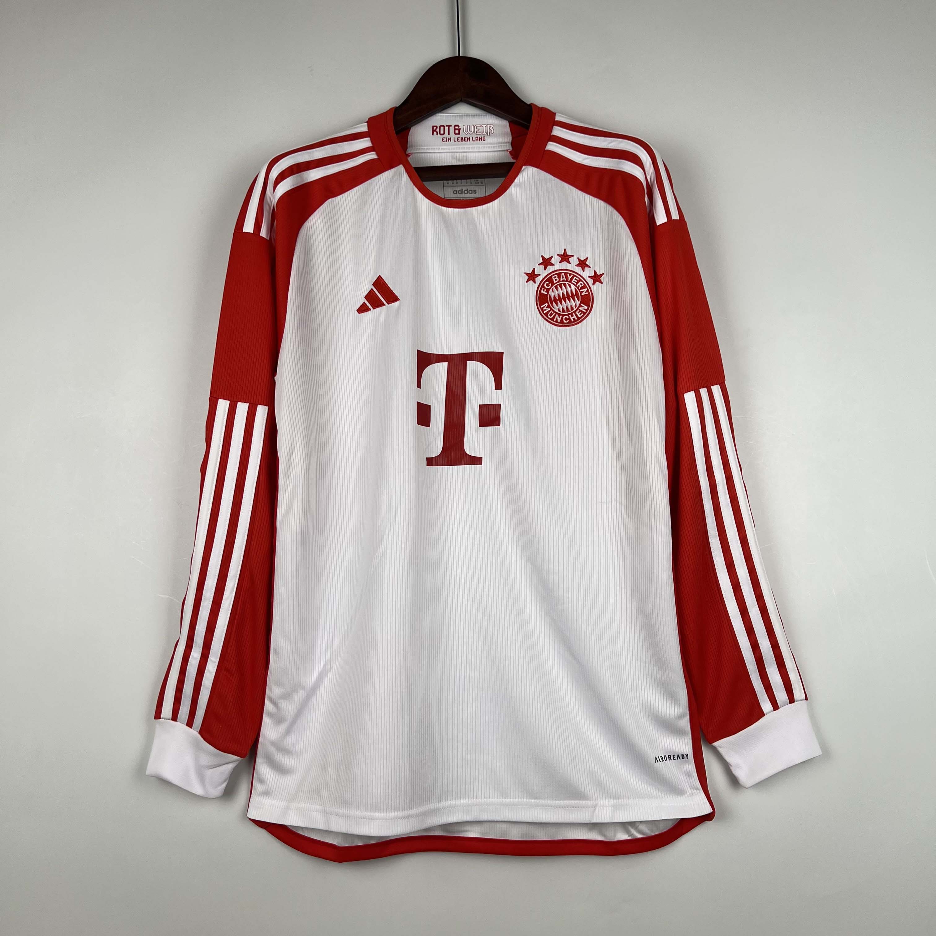 2023/2024 Long Sleeve Bayern Munich Home Football Shirt 1:1 Thai Quality:football jersey mysite: unitedjerseyfootball 邓江浪:football