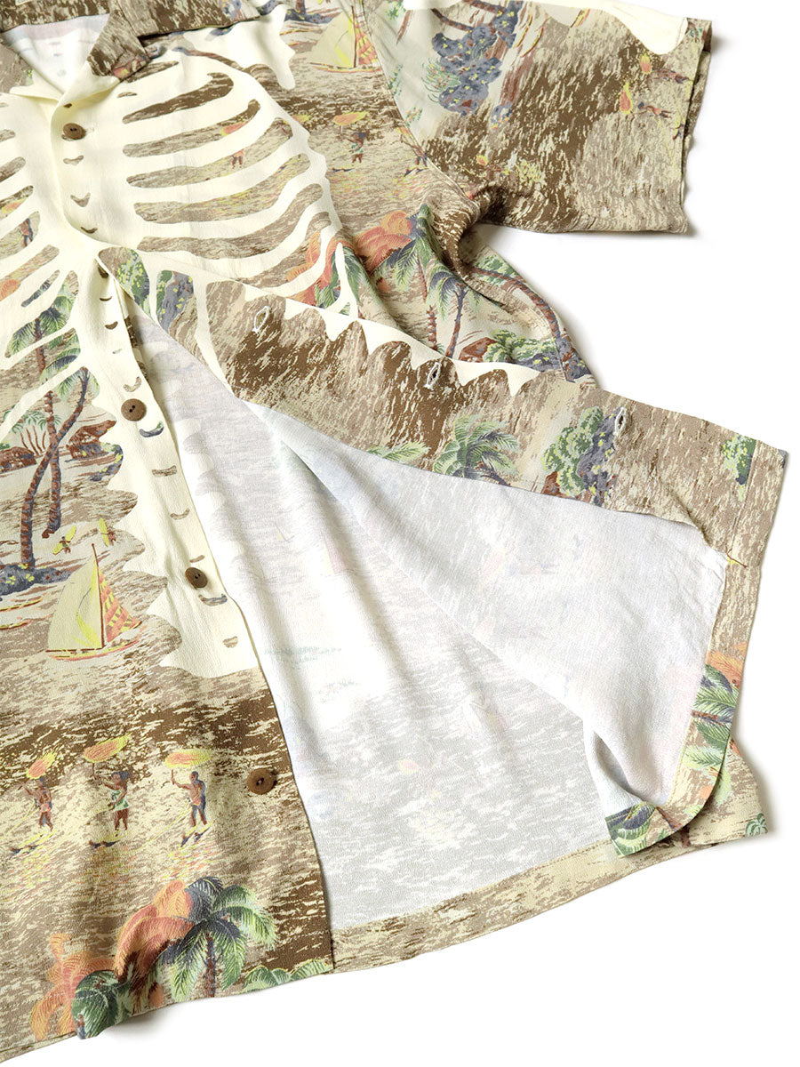 KAPITAL Rayon Kamehameha BONE pt Aloha Shirt  EK-1214SSA 