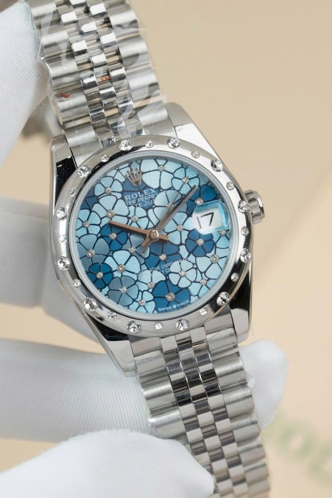 Đồng Hồ Rolex DateJust Lady 278344 Replica 11 Mặt Hoa Viền Đính Đá 31mm (2)