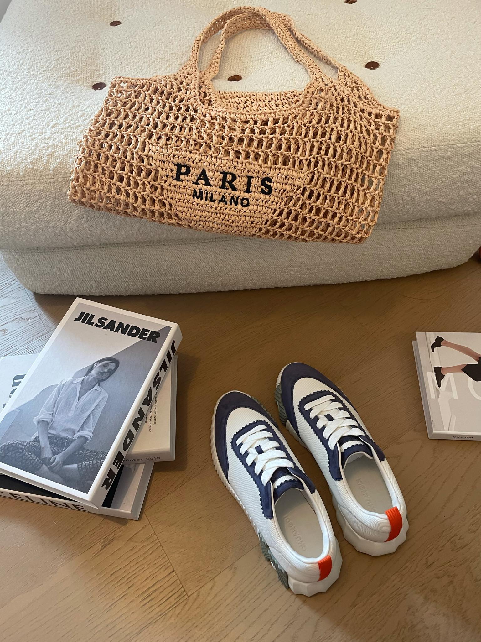 BOUNCING SNEAKERS LIGHT GRAY MIX NAVY CALFSKIN、mysite、Cacoeks