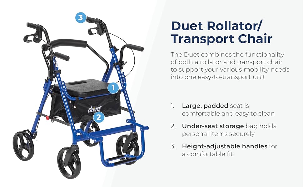 Duet Rollator/Transport Chair