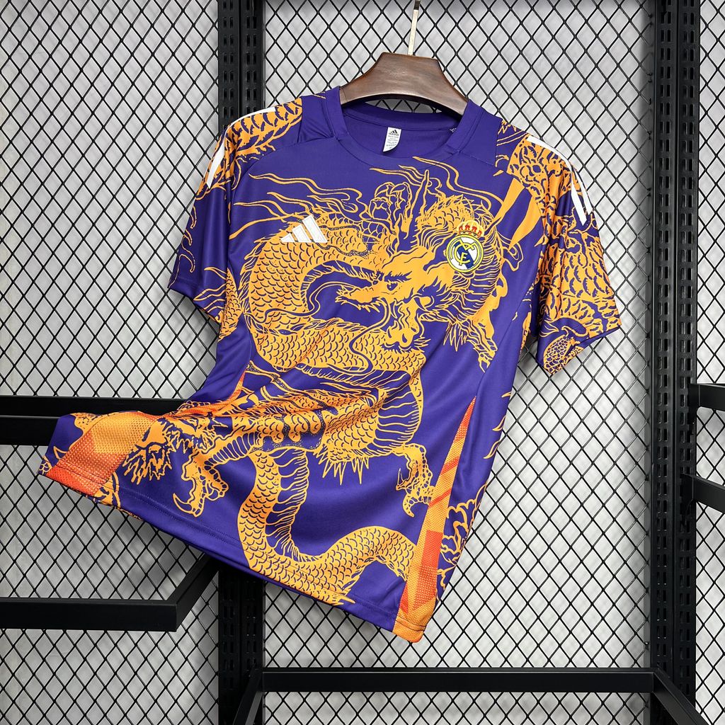 ManixJersey.com | Real Madrid 24-25 Orange Dragon Special Edition Jersey - Fans Version -Customize Name, Number and Patch | Worldwide Shipping