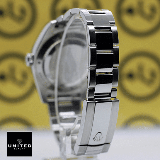 Rolex Milgauss Black 116400 Oyster Replica Back Side Fold Clasp on the Rolex logo