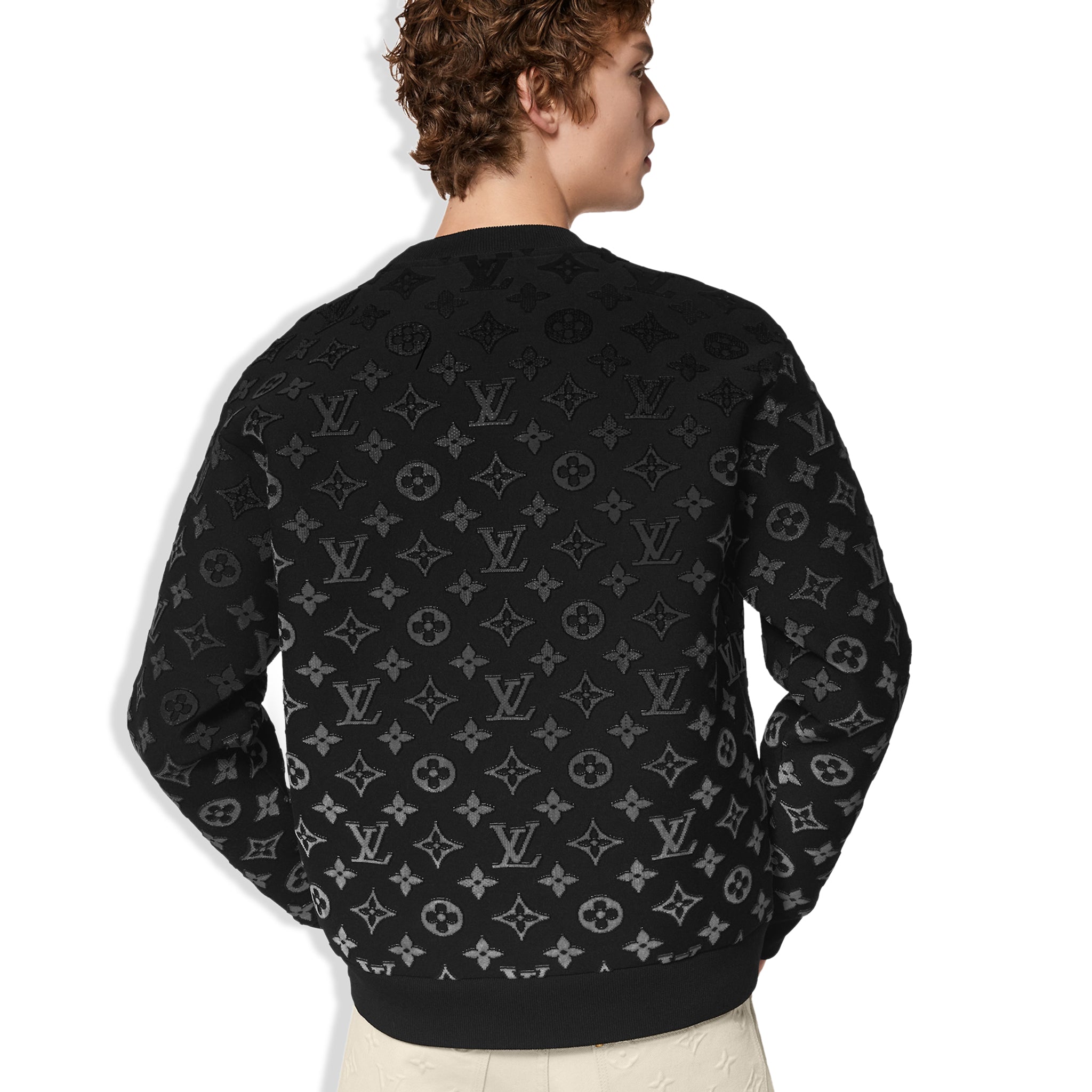 Louis Vuitton LV Monogram Gradient Fil Coupe Black Sweatshirt、mysite、Cacoeks