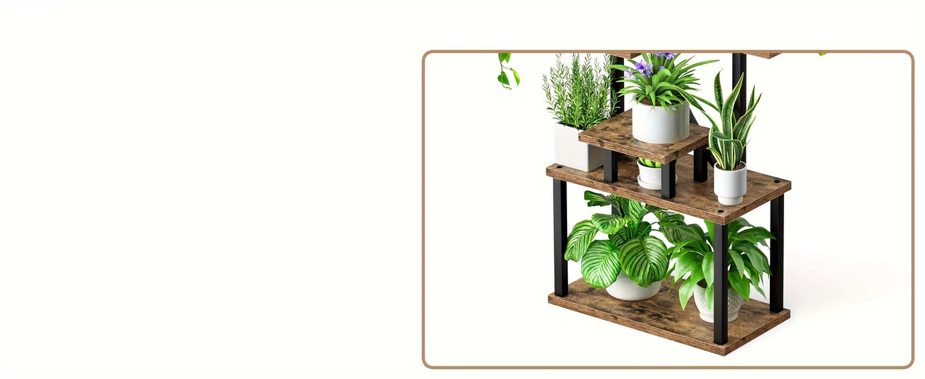 versatile 8 tier indoor plant stand with   grow lights usb powered adjustable brightness ideal for home patio decor details 4