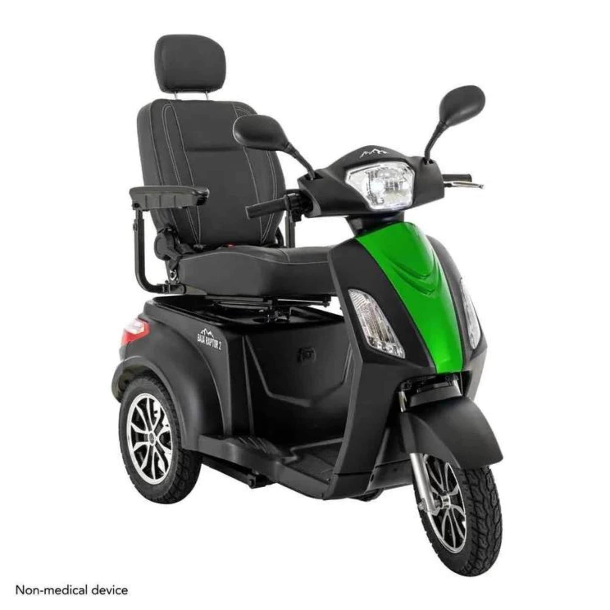 Pride Baja Raptor 2 3-Wheel Mobility Scooter green front