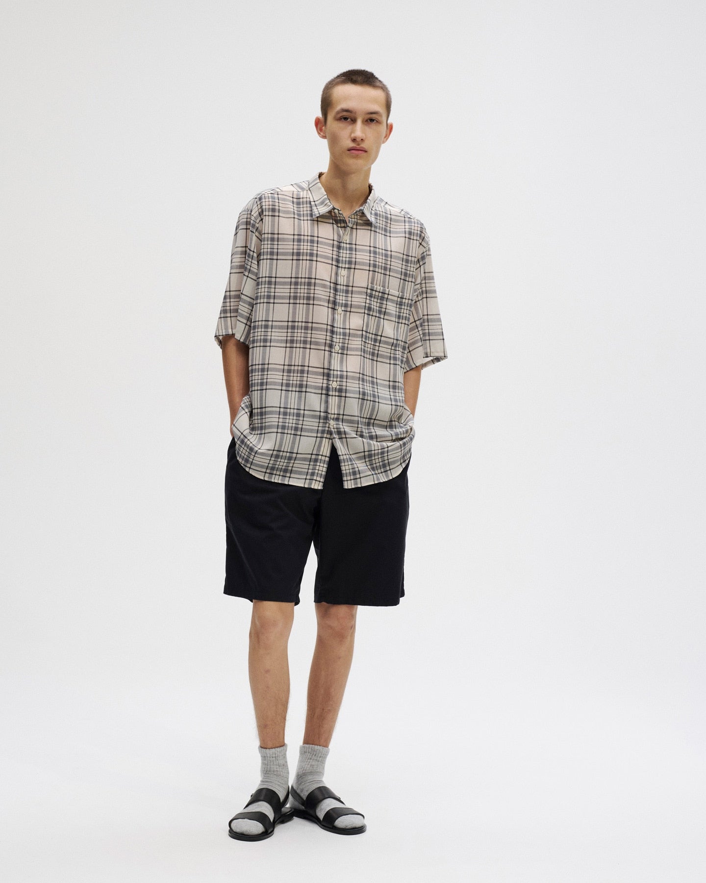 SOPHNET. 25S/S SUMMER WOOL CHECK S/S SHIRT  SOPH-250020 