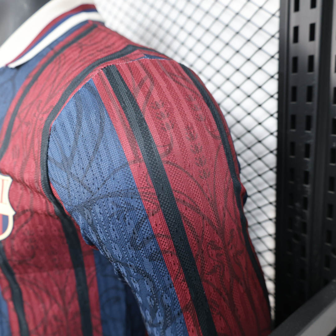 2025/2026 Player Version Long Sleeve Barcelona Modernist Polo Football Shirt 1:1 Thai Quality:football jersey mysite: unitedjerseyfootball 邓江浪:football