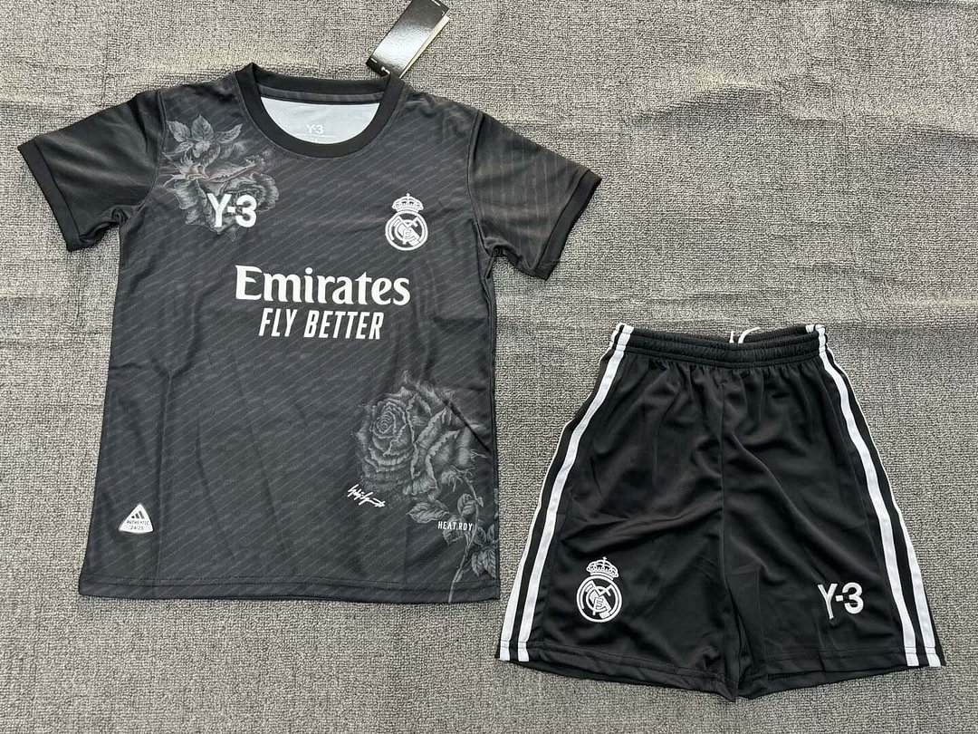 24/25 Real Madrid Y-3 Special Edition Black Football Shirt Kids Size Suit-mysite Custom Football Kit- Nextkits