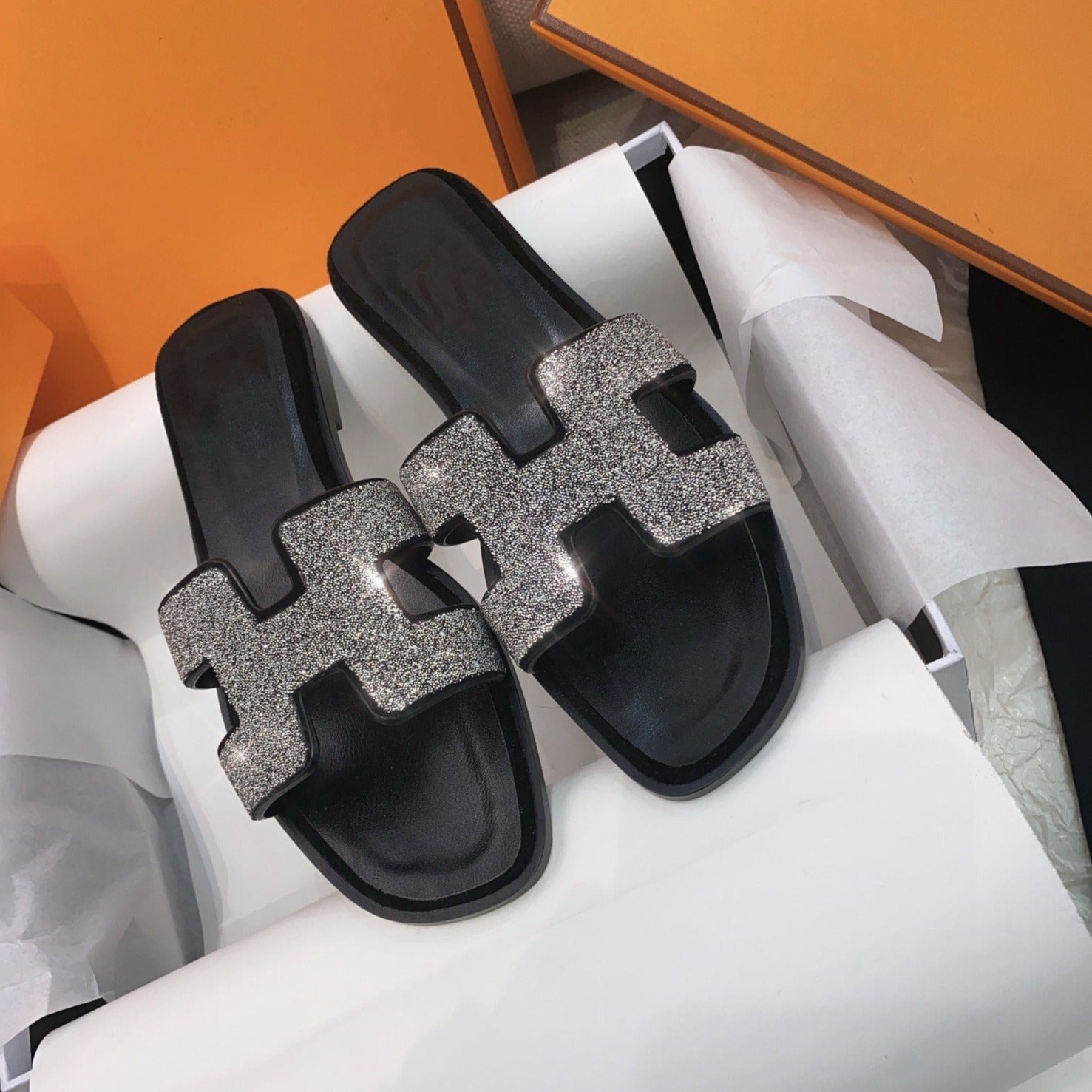 0ran Sandal Caviar Black Leather、mysite、Cacoeks