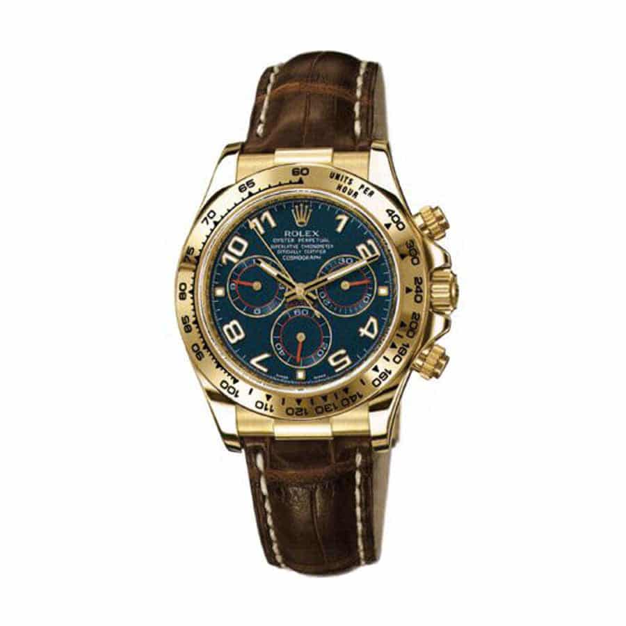 Rolex Cosmograph Daytona 116518 Yellow Gold Blue Dial 40mm Mens Replica Watch-fasswatch