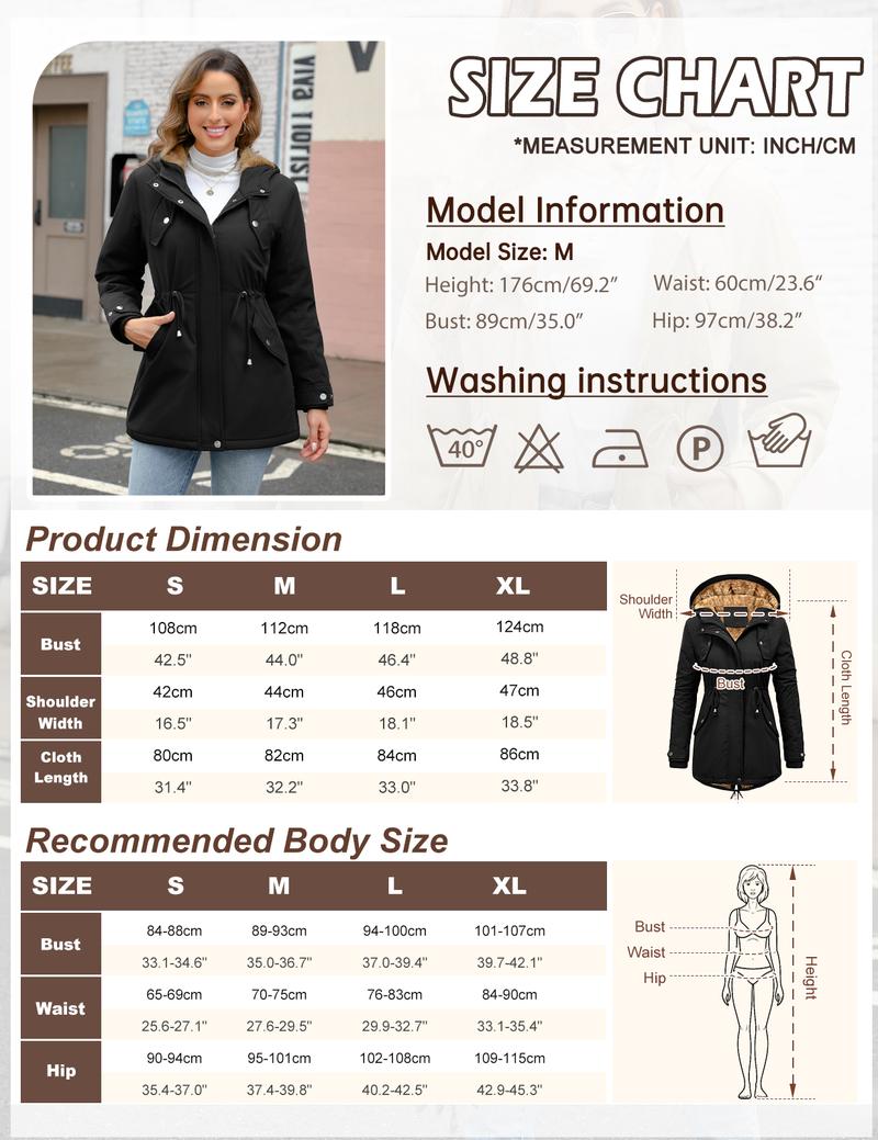 Women's Fleece Thicken Waterproof Rain Jacket Outdoor Lightweight Hooded Raincoat for Hiking Travel with Pockets For Winter FallFreshness #outdoorfun