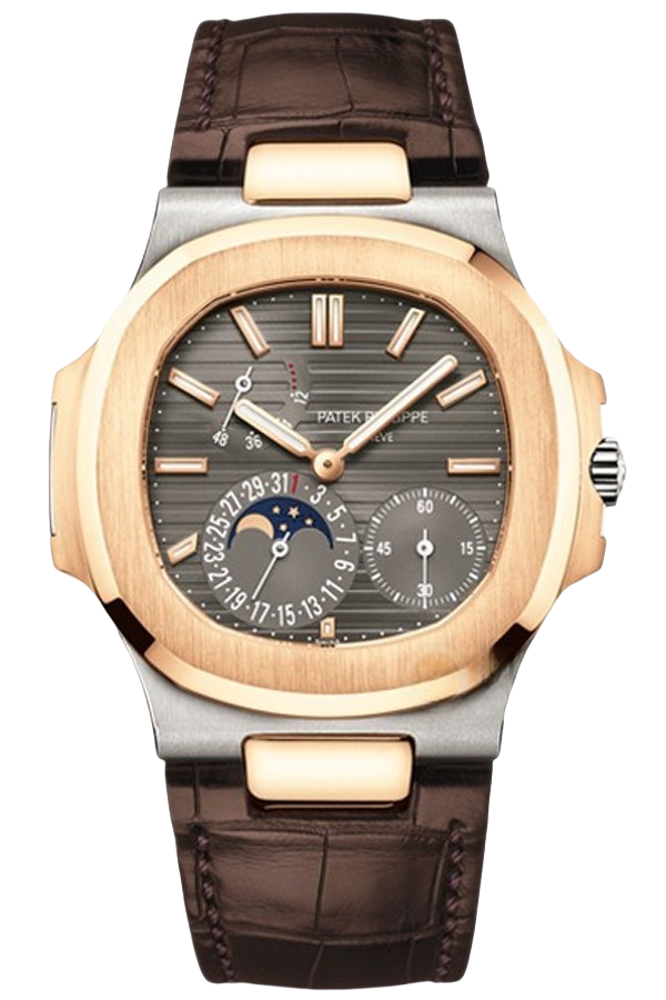 Patek Philippe Nautilus Ref. 5712GR-001 Super Clone Watch – Gray Dial Rose Gold Moonphase Fake Replica