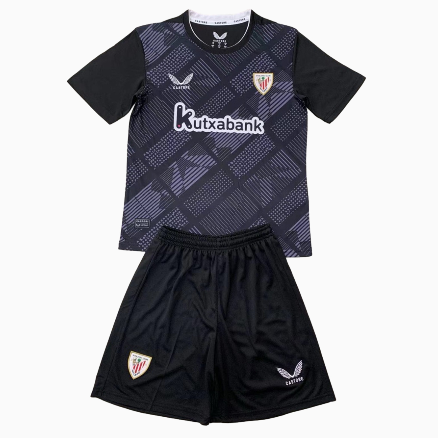 ManixJersey.com | Athletic Bilbao 24-25 Black Goalkeeper Kids Kit -Customize Name, Number and Patch | Worldwide Shipping
