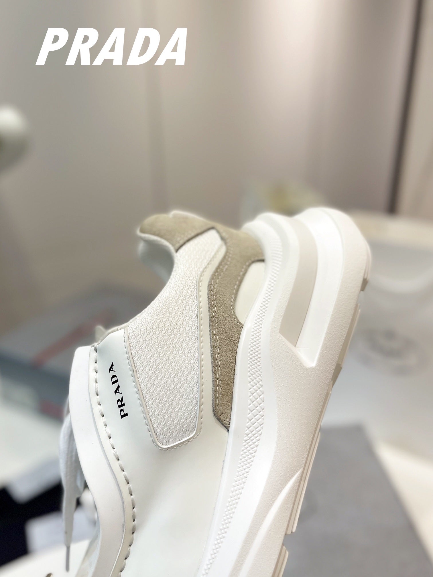 PRA SYSTEME BRUSHED SNEAKERS WHITE CALFSKIN、mysite、Cacoeks