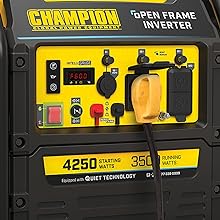 generator inverter gas powered champion 4250 watts backup outage quiet portable rv storm generators