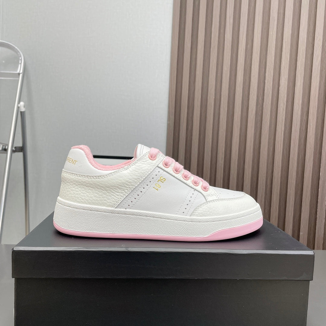 SL/61 SNEAKERS IN WHITE MIX LIGHT PINK CALFSKIN、mysite、Cacoeks