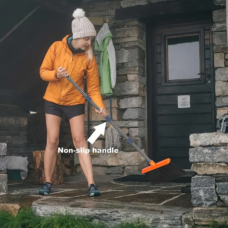 local upgrade broom and dustpan set self cleaning with dustpan teeth indoor outdoor sweeping ideal for use stand up broom and dustpan details 6